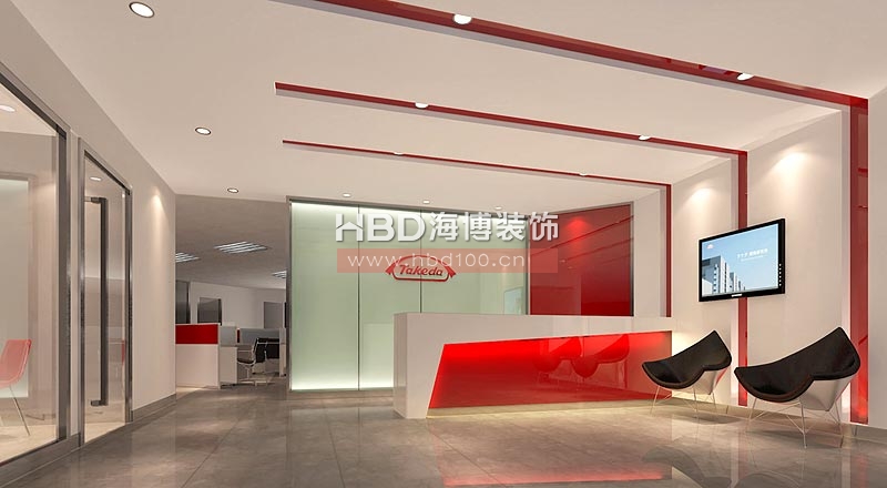 武田藥品廣州公司辦公室裝修 前臺設計 武田藥品廣州公司辦公室裝修 前臺設計