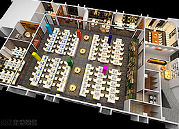 辦公室裝修時尚員工辦公區(qū)設計方案